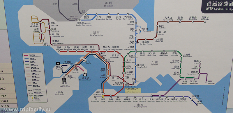 Схема метро в Гонконге. Страшно только на первый взгляд.