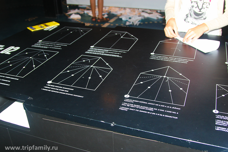 Есть и забавные экспонаты. Здесь по схеме можно собрать самолетик.